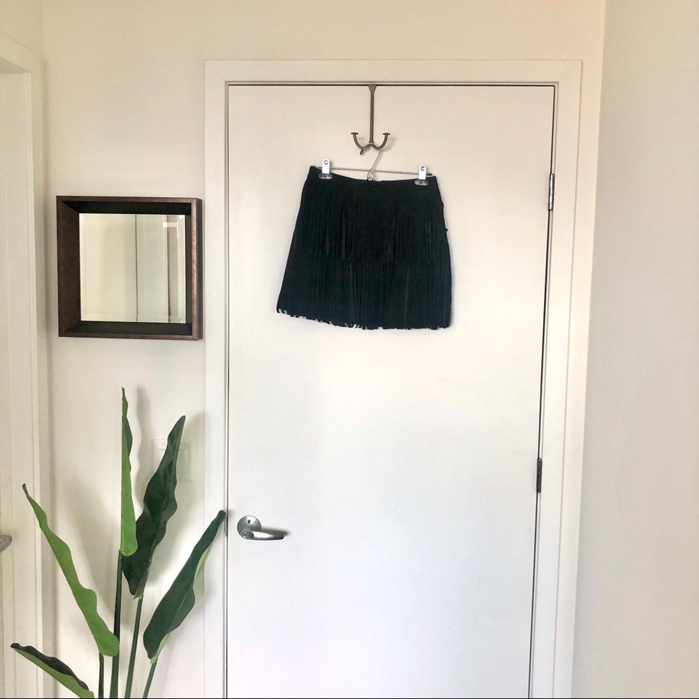 H&M Black fringe mini skirt
